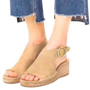 Rag & Bone, Beige Suede Open-Toe Sandals, size 7.5.